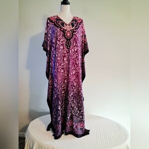 Lavish Purple and Black Caftan Dress